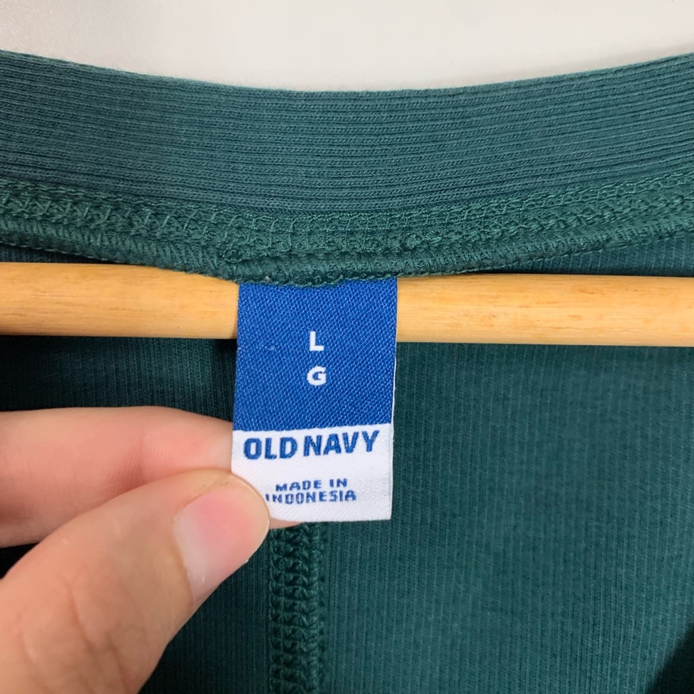 Old Navy Womens Dress Rib-Knit Henley Midi Sz Large Emerald Isle Ribbed Comfort - Picture 4 of 9
